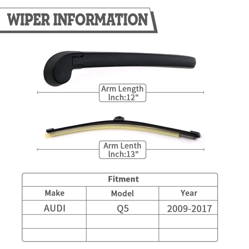 HODEE Rear Wiper Arm Blade Nut Set Replacement for AUDI Q5 2009-2017 VW Volkswagen Touareg 2011-2017 SQ5 2014-2017,Rear Wiper Cover Accessories Assembly,Back Windshield Window Cap,OE:8R09554071P9 - Image 2